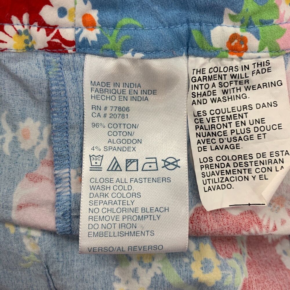 Tommy Jeans Skirt Junior 5 Floral Print Cargo Pockets Stretch Cotton Blend Zip - Picture 8 of 11